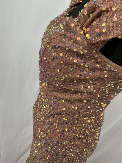 Brown Sequin Long Dress Size S