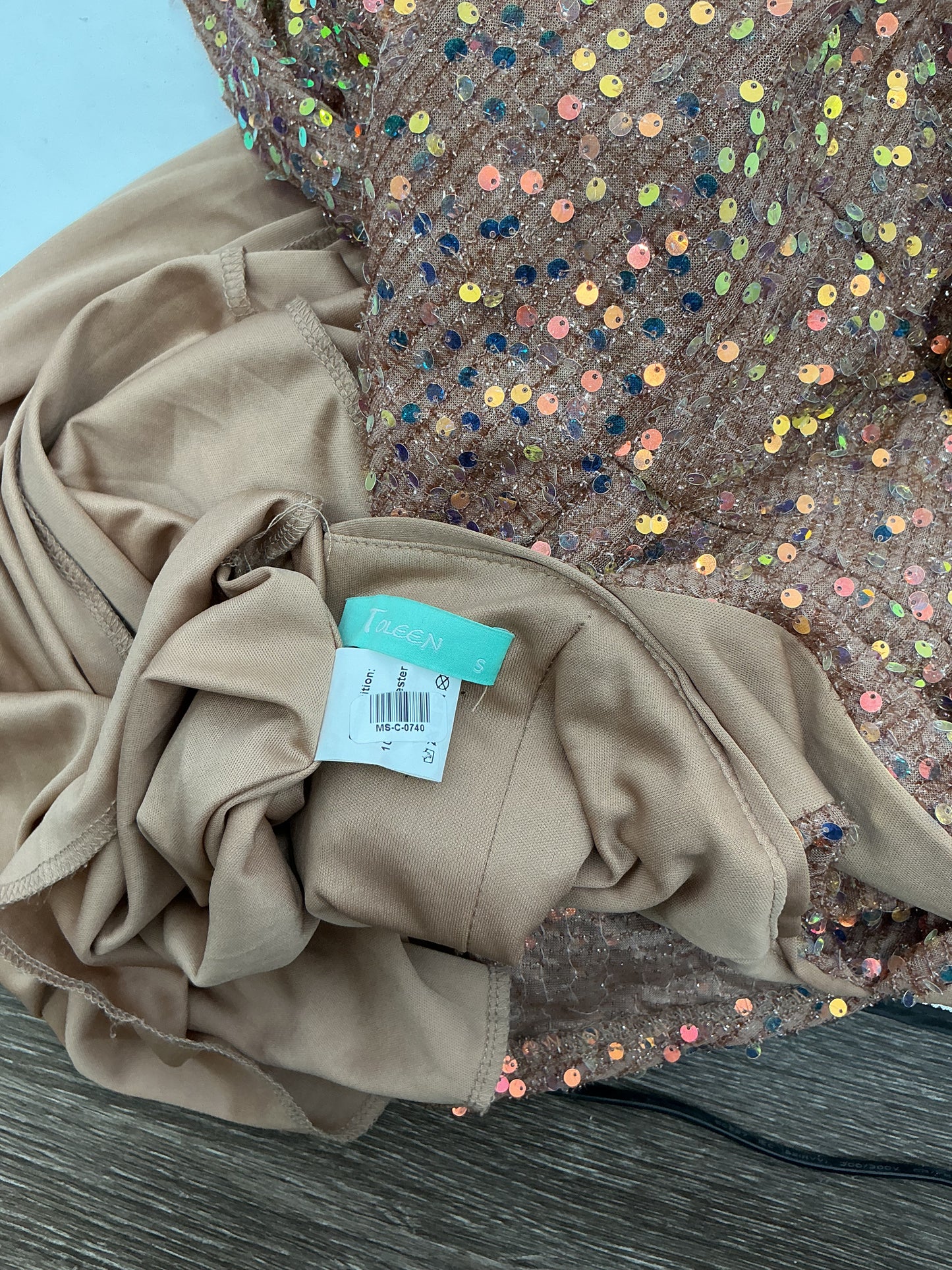 Brown Sequin Long Dress Size S