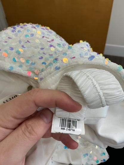 Silver Sequin Strapless Long Dress Size No