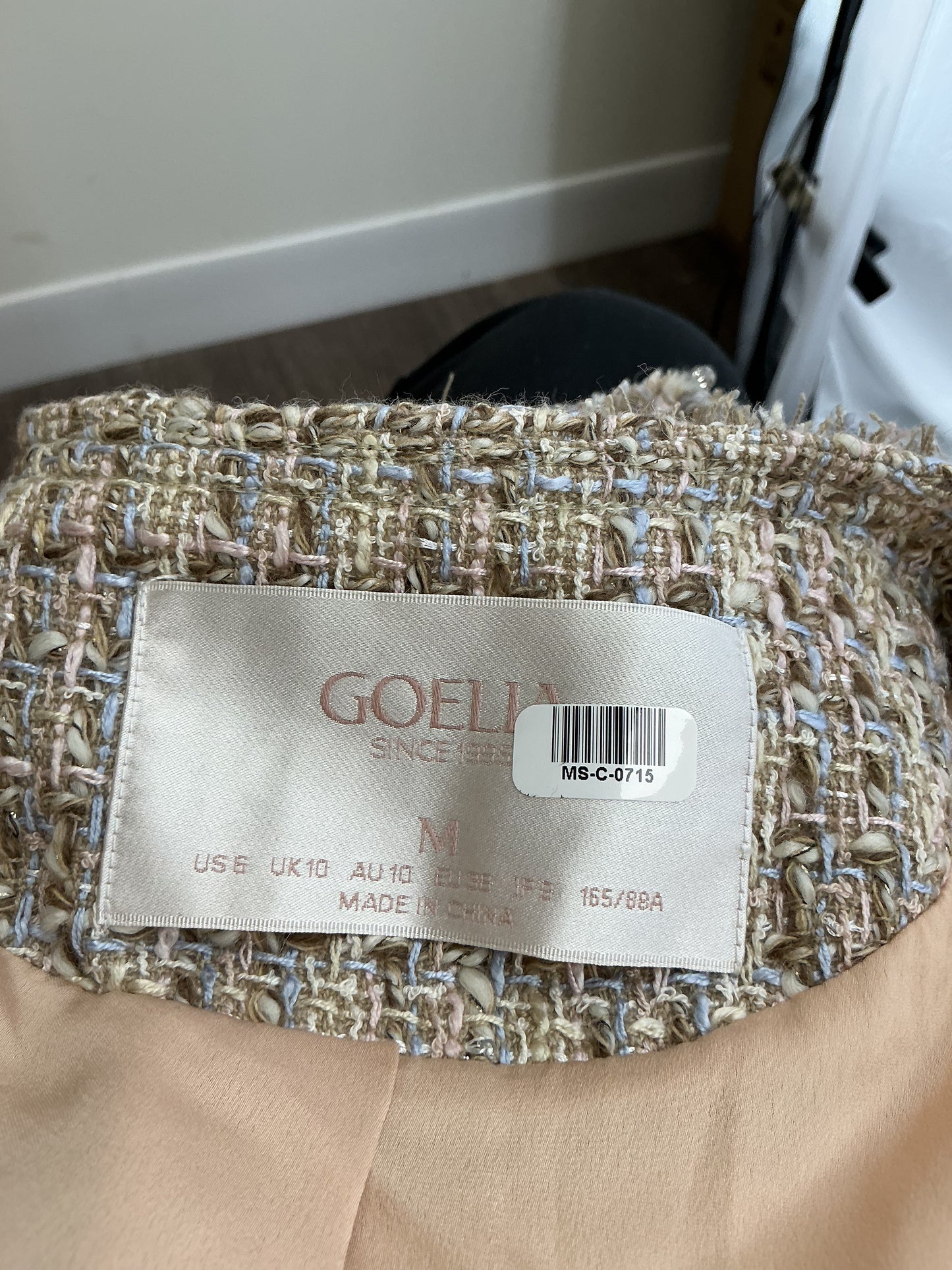 Beige Tweed Jacket Size M