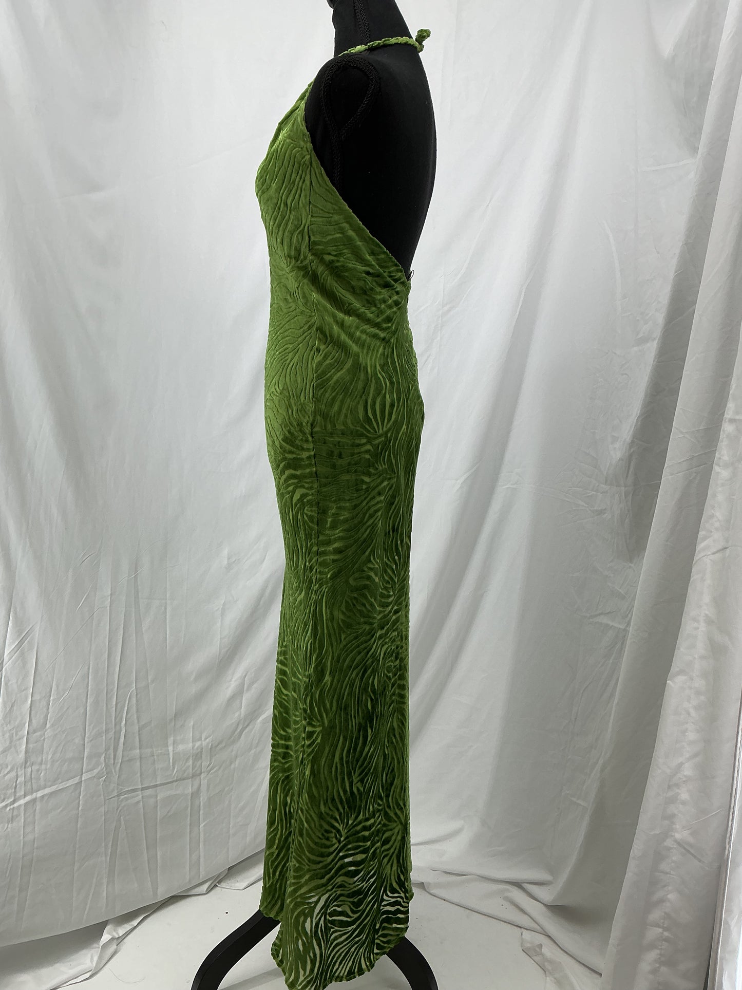 ZARA Green Textured Long Dress Size S