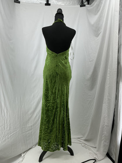 ZARA Green Textured Long Dress Size S