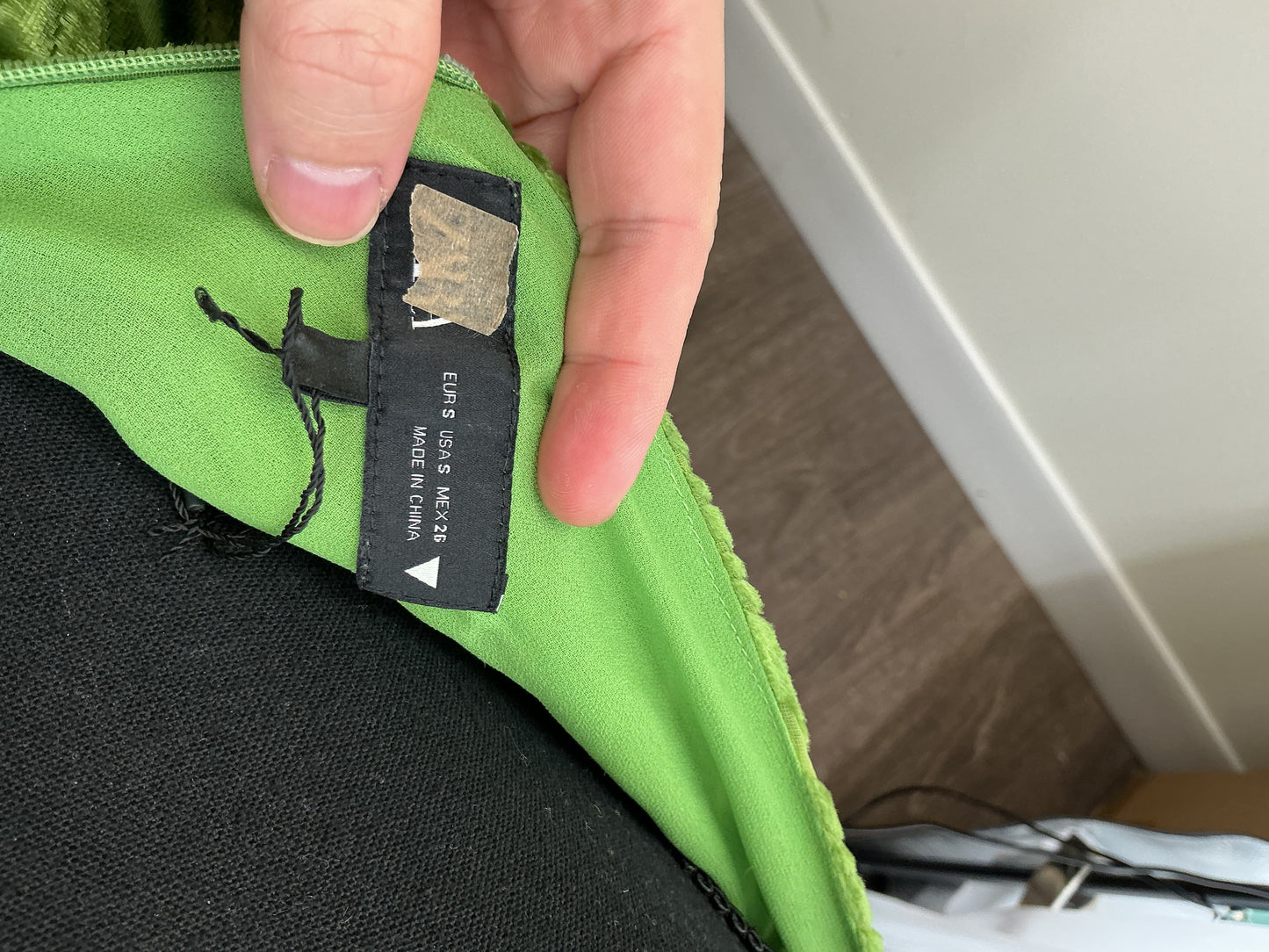 ZARA Green Textured Long Dress Size S