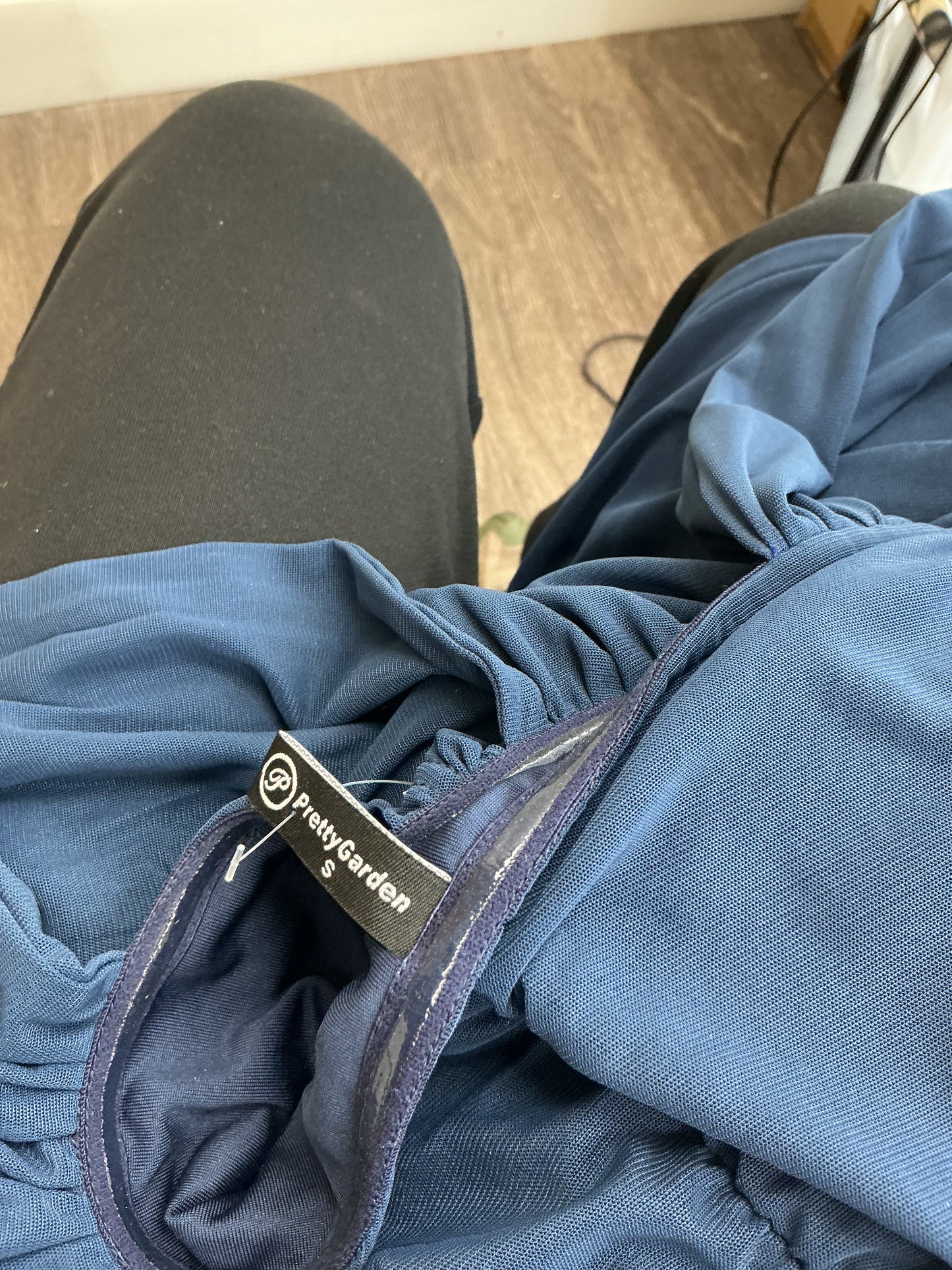 Pretty Garden Navy Blue Dress Size S