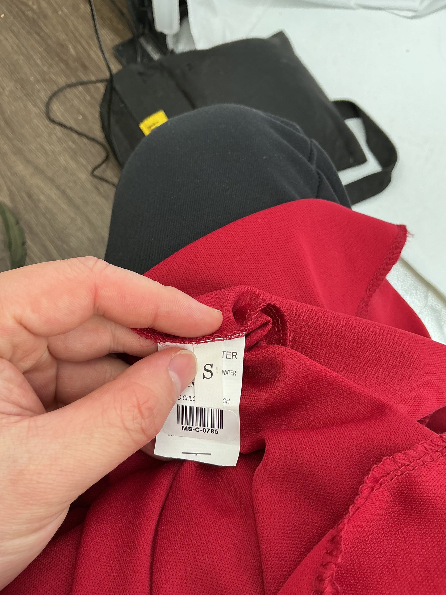 Red Long Dress With Black Lace Details Size S