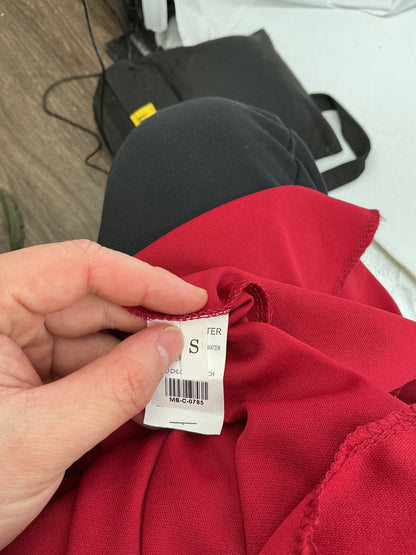 Red Long Dress With Black Lace Details Size S