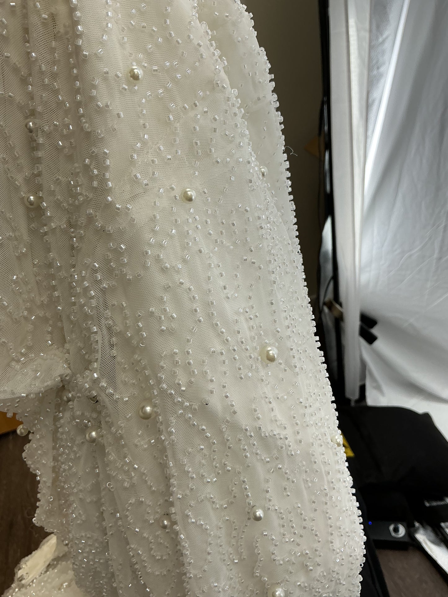 Silver Beaded Long Dress Size S