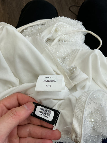 Silver Beaded Long Dress Size S