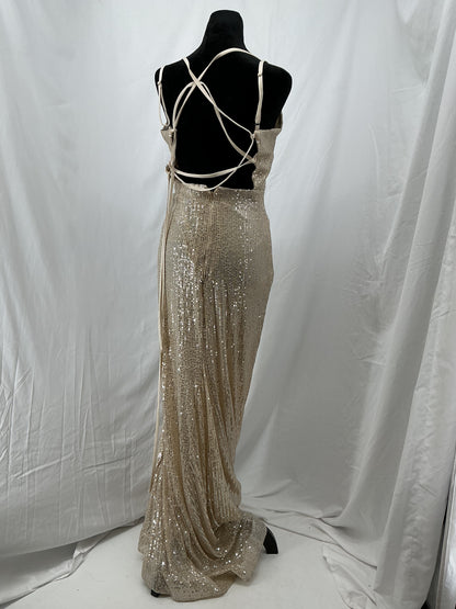 Gold sequin Long Dress Size 8