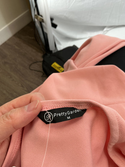 Pretty Garden Pink One-shoulder Dress Size M