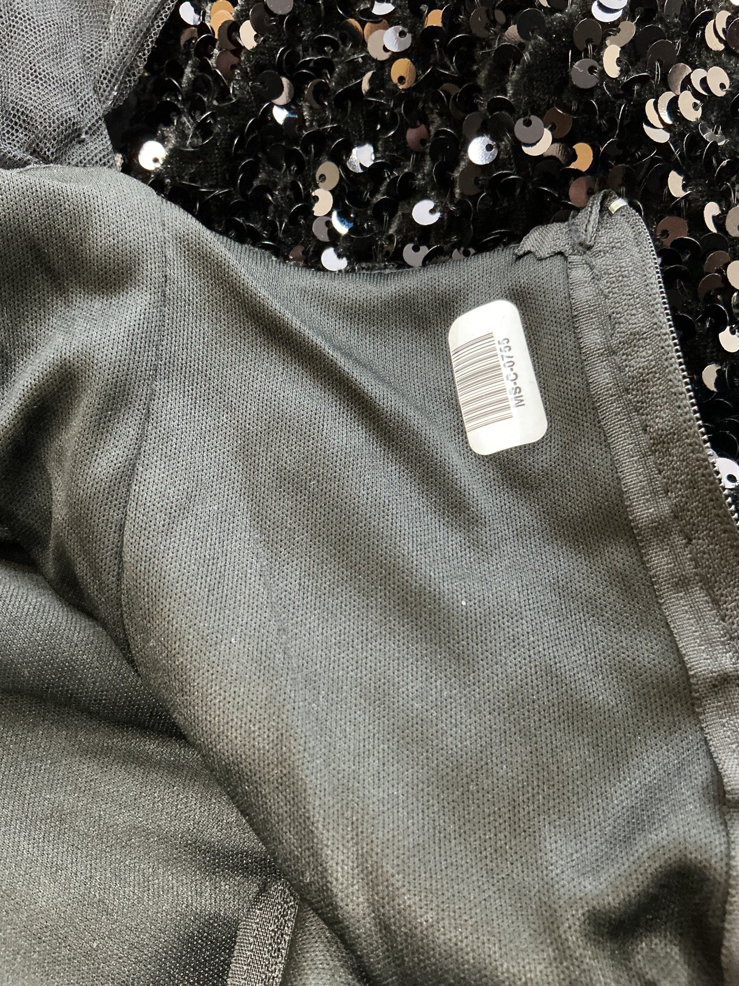 Black Sequin Dress Size No