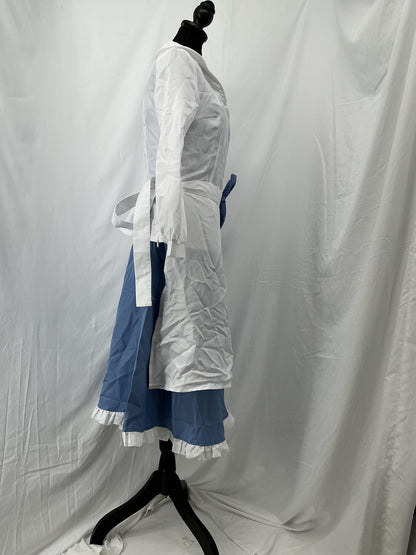 Maid Dress White Top with Blue Skirt Dress S