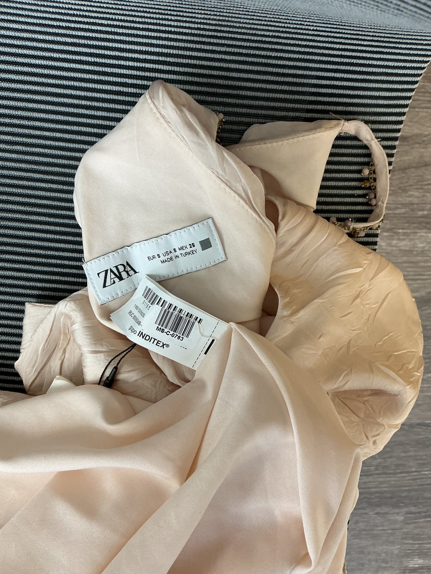 ZARA Beige Sleeveless Dress Size S