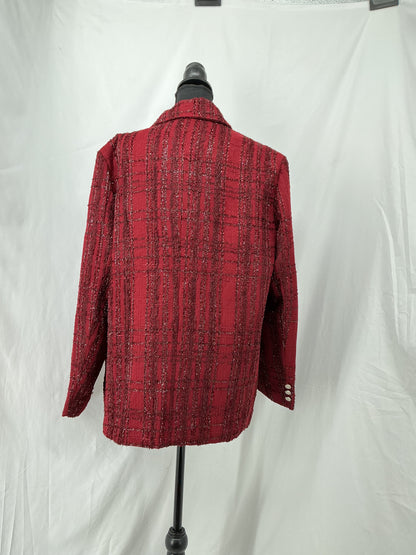 Red Textured Coat Size XXL