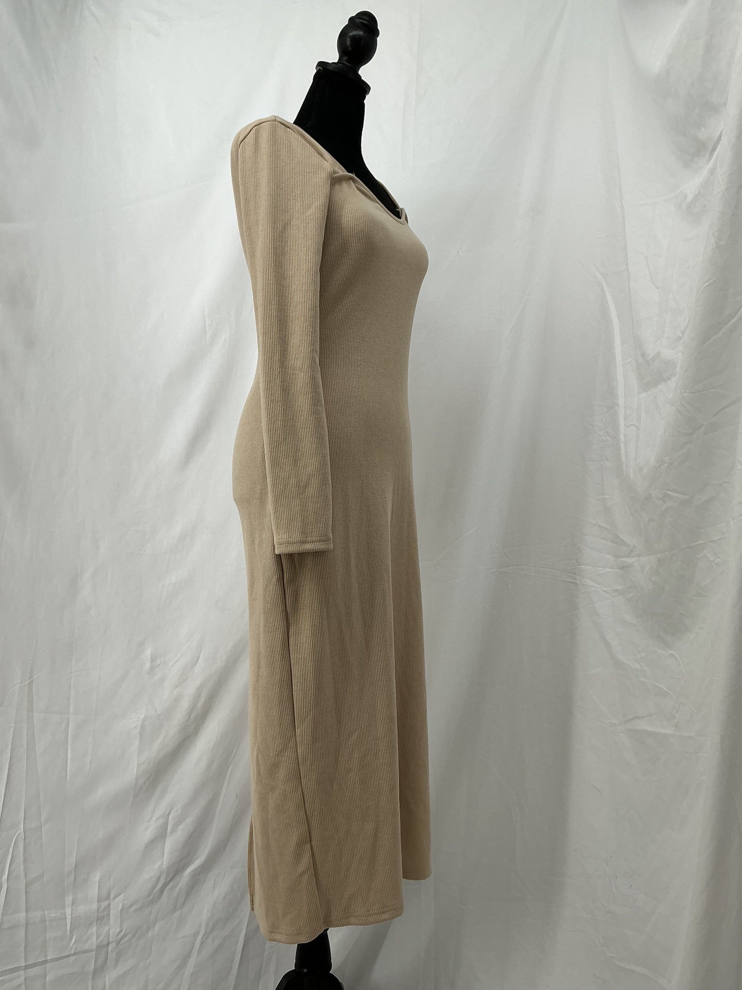 Beige Long Sleeve Dress Size M
