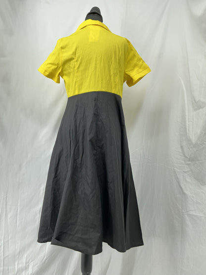 Yellow And Black Skirt Dress Size L