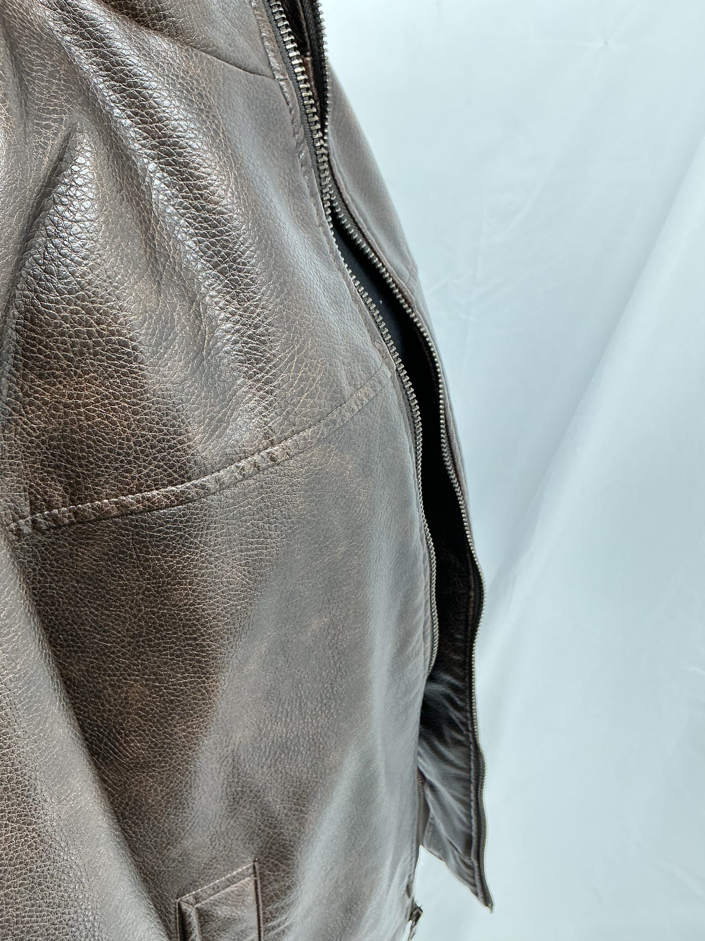 Brown Leather Jacket Size M