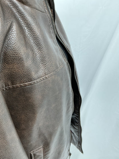 Brown Leather Jacket Size M