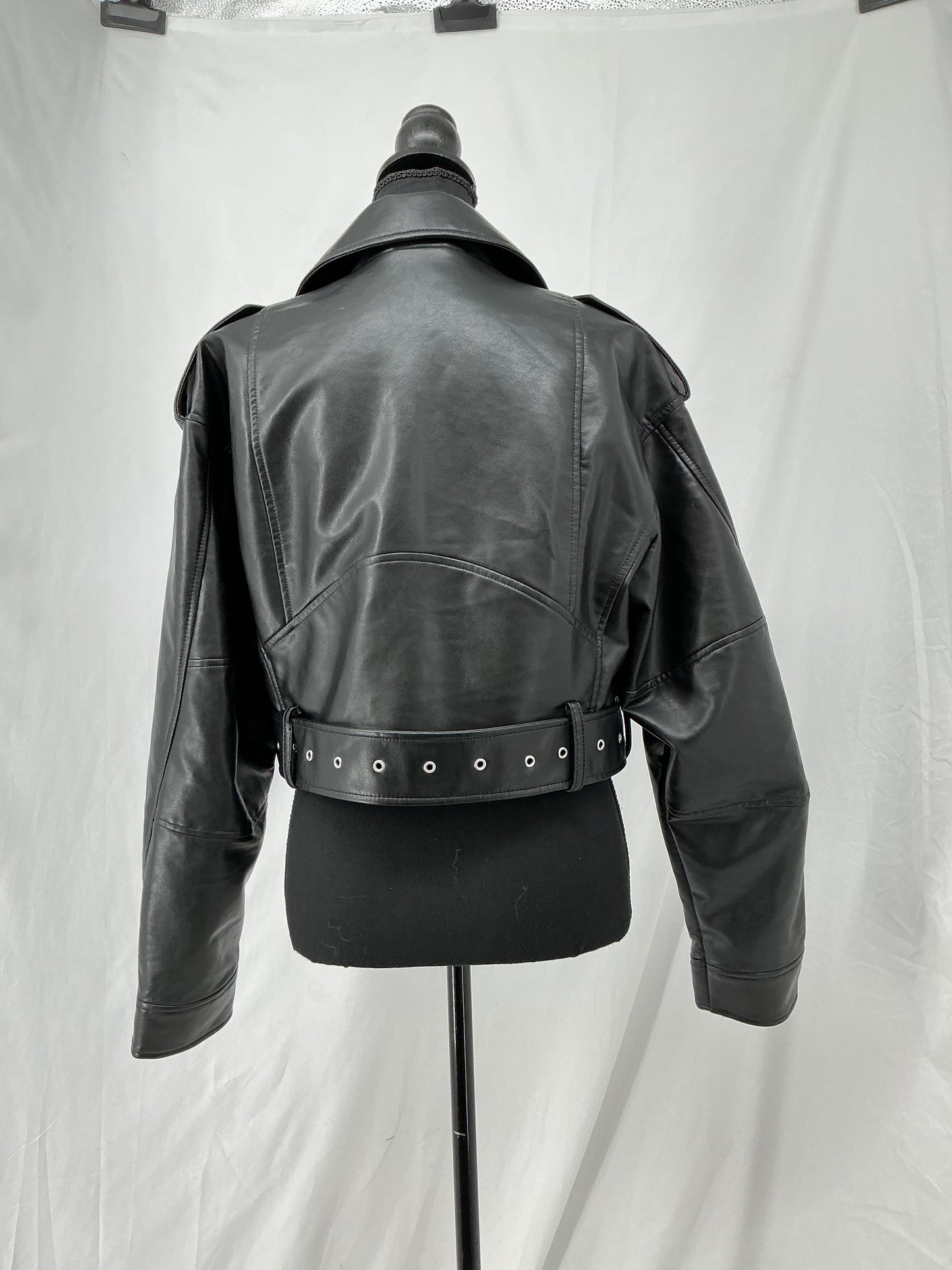 ZARA Black Leather Jacket Size S