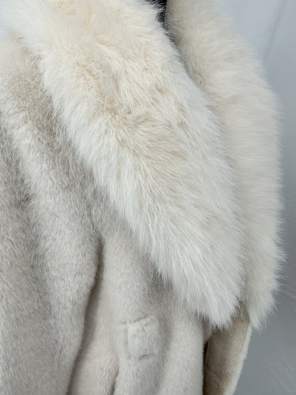 ANEWSTA Beige Coat With Fur Collar Size S