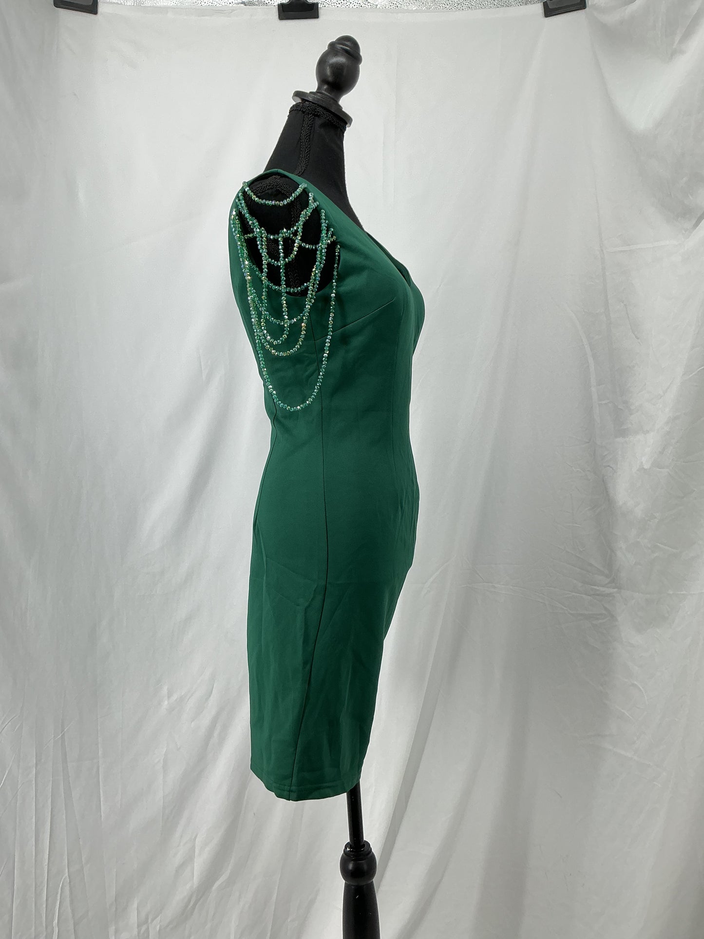 Green Dress With Bead Embellishment Size L