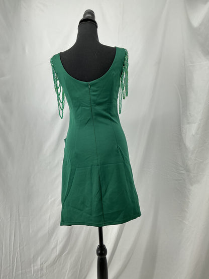 Green Dress With Bead Embellishment Size L