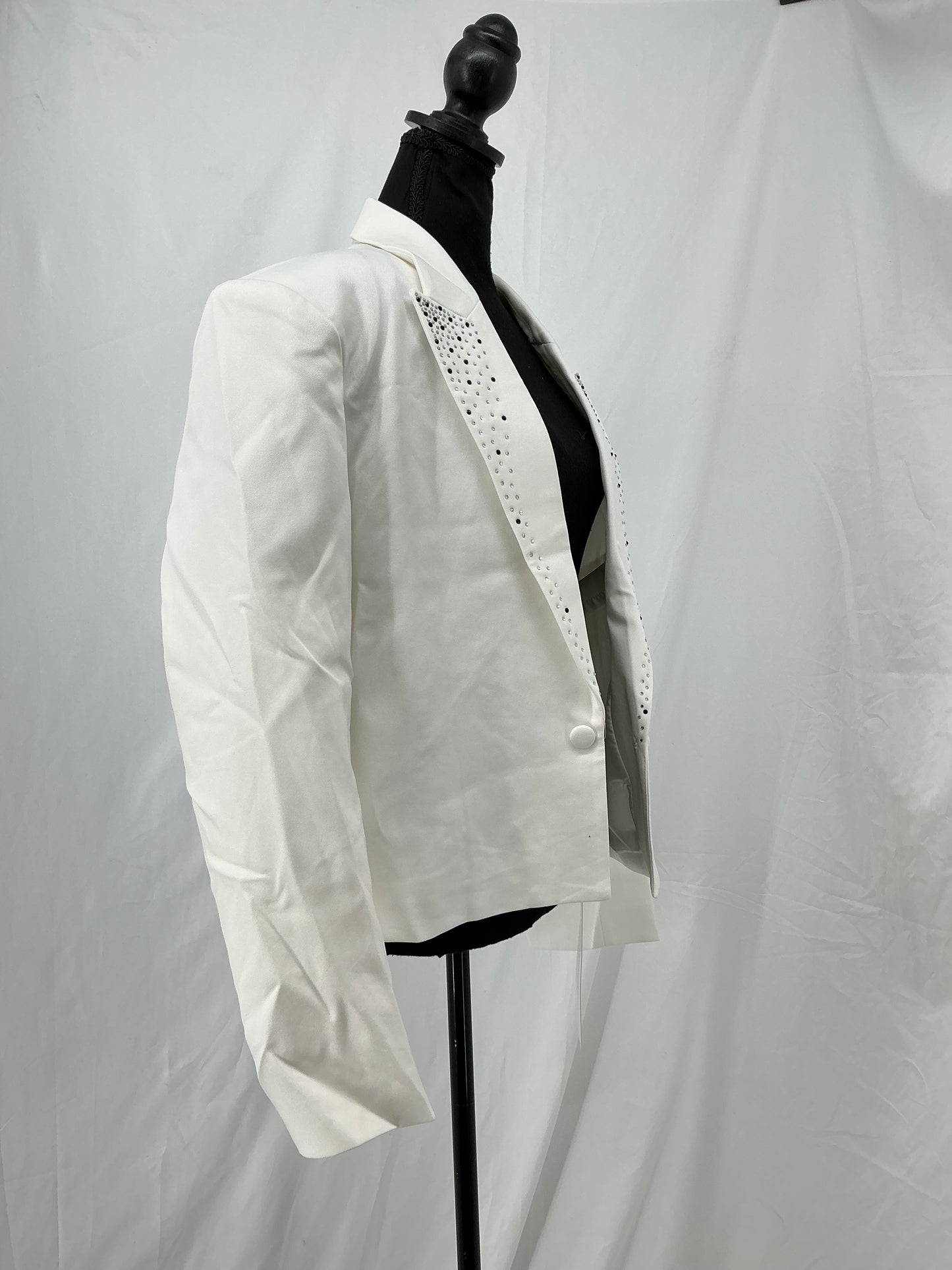 White Blazer With Rhinestone Pattern Size XXL