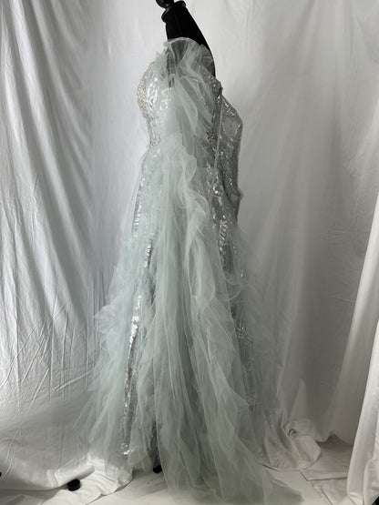 Silver Sequin Long Dress Size No