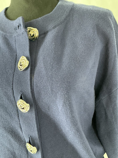 ZARA Navy Blue Suit Sweater With Skirt Size S