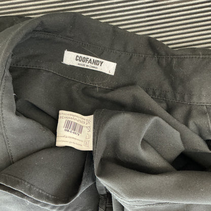 COOFANDY Black Suit Shirt Size L
