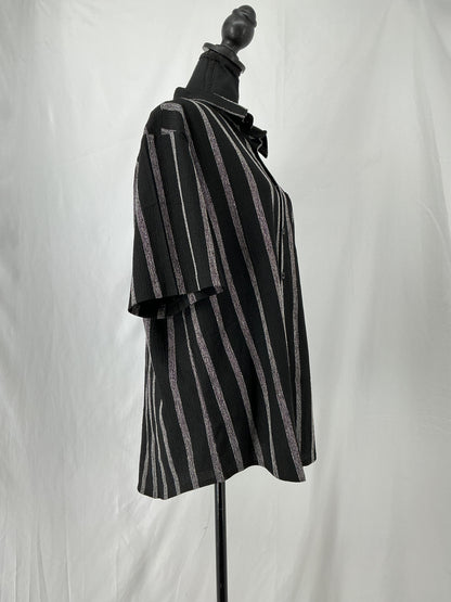VATPAVE Black And Grey Striped T-Shirt Size L