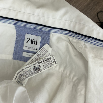 ZARA White Suit Shirt Size L