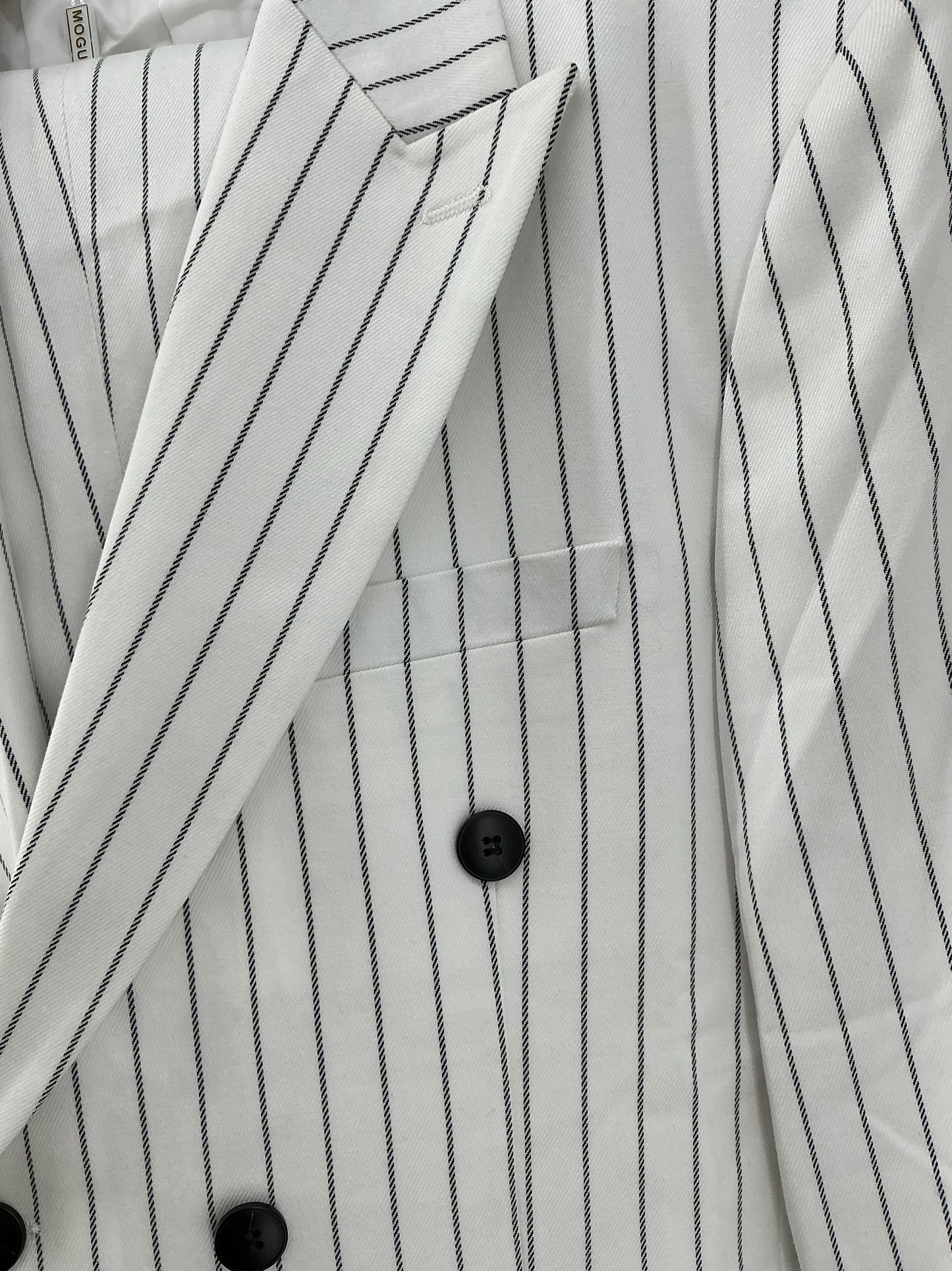 White Pinstripe Blazer Size 40 Large