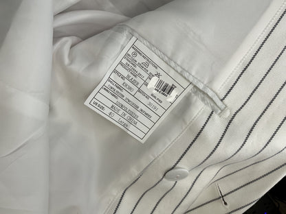 White Pinstripe Blazer Size 40 Large