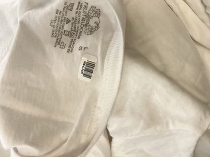 FRUIT OF THE LOOM White T-Shirt Size L