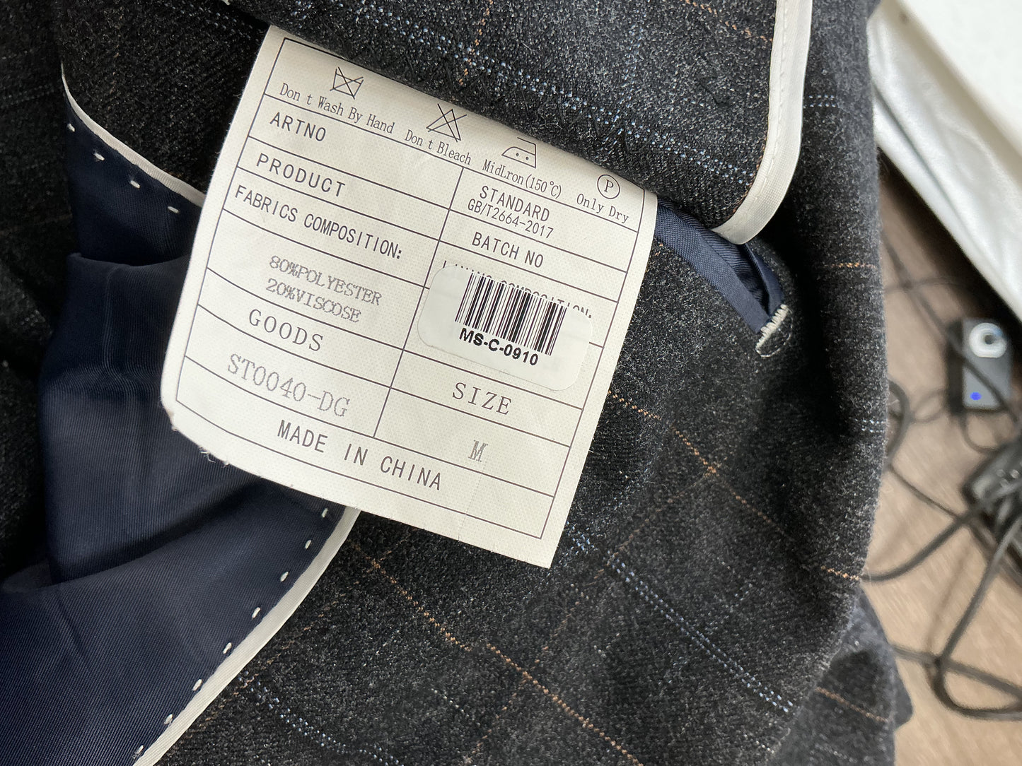 Grey Cherkered Blazer Size M