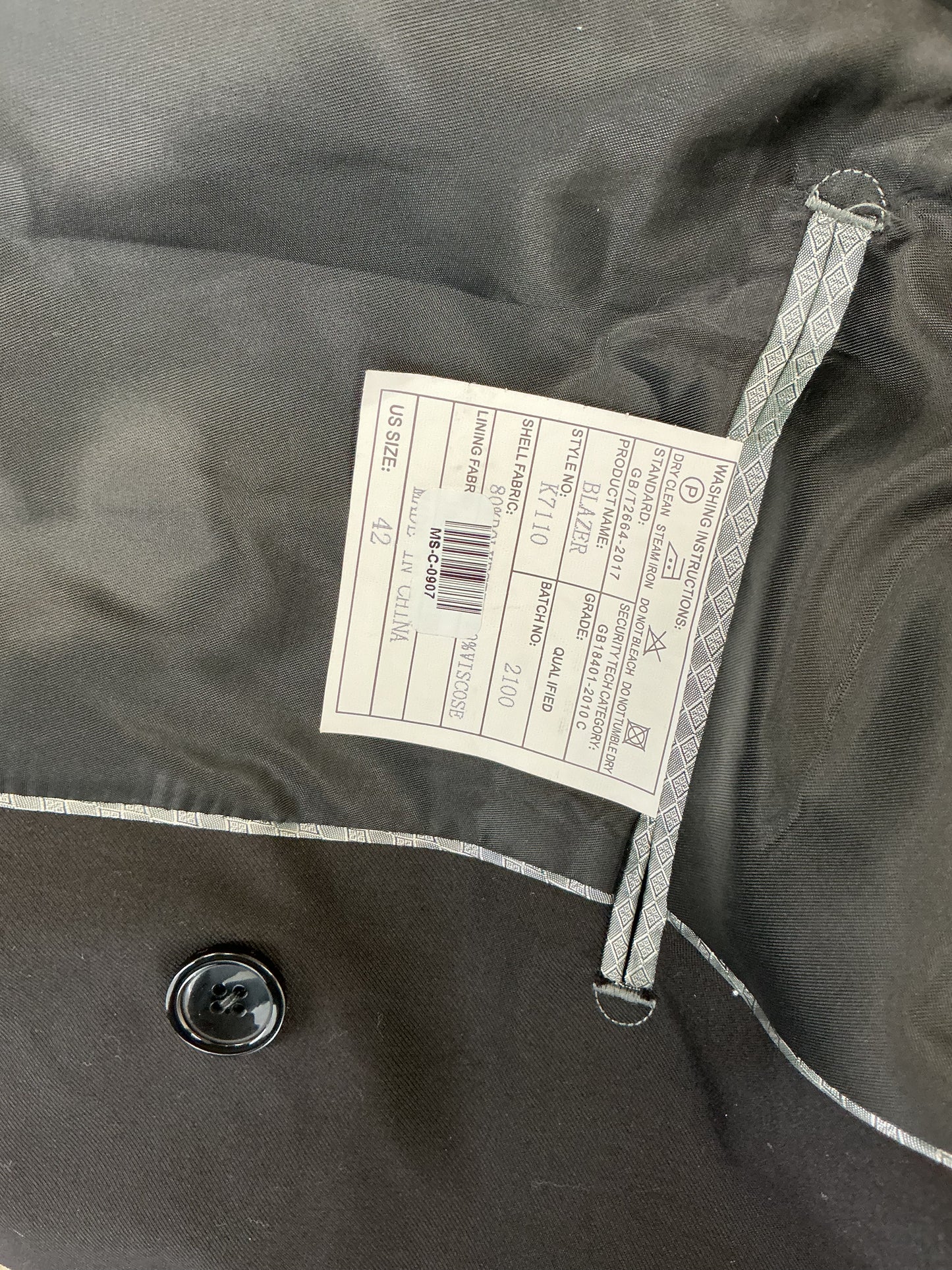 Black Blazer Size 42