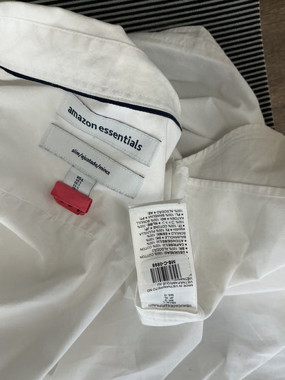 Amazon Essentials White Suit Shirt With Pocket Size L