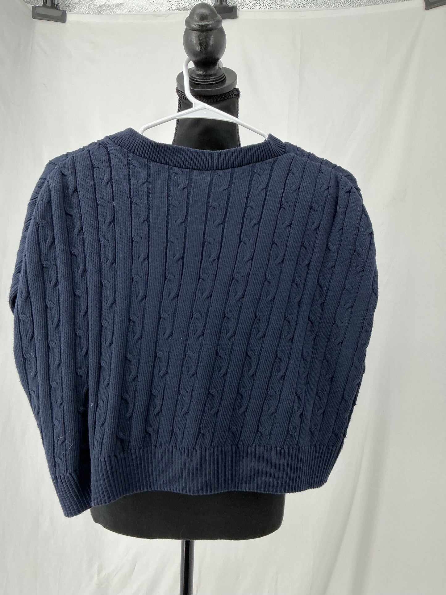 Navy Blue Cable Knit Sweater Vest Size No