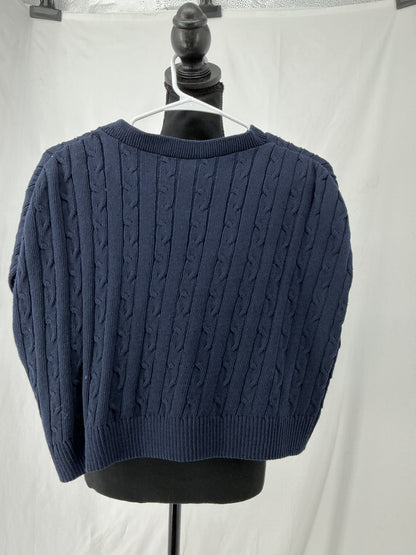 Navy Blue Cable Knit Sweater Vest Size No