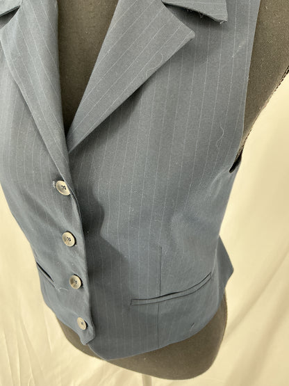ZARA Navy Blue Button Up Vest Size S