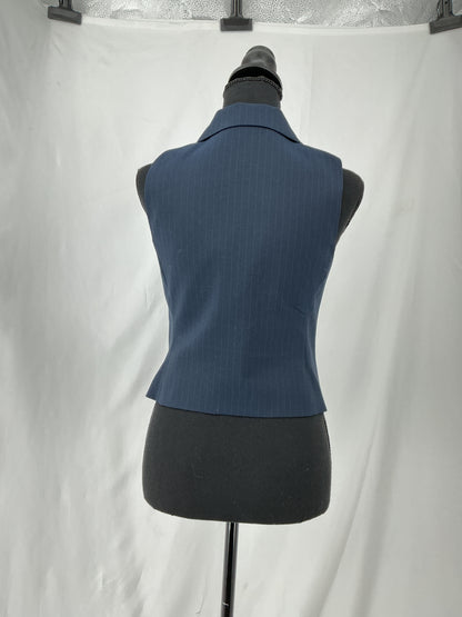 ZARA Navy Blue Button Up Vest Size S