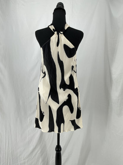 Black White Patterned Dress Size No