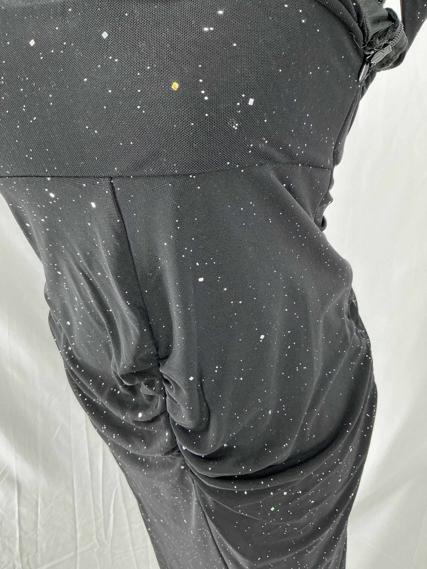 Black Long Dress With Glittery Pattern Size S