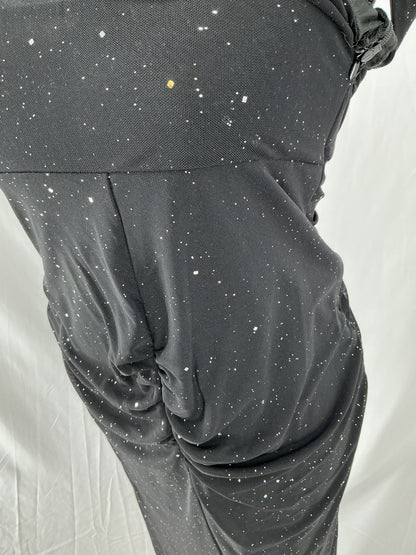 Black Long Dress With Glittery Pattern Size S