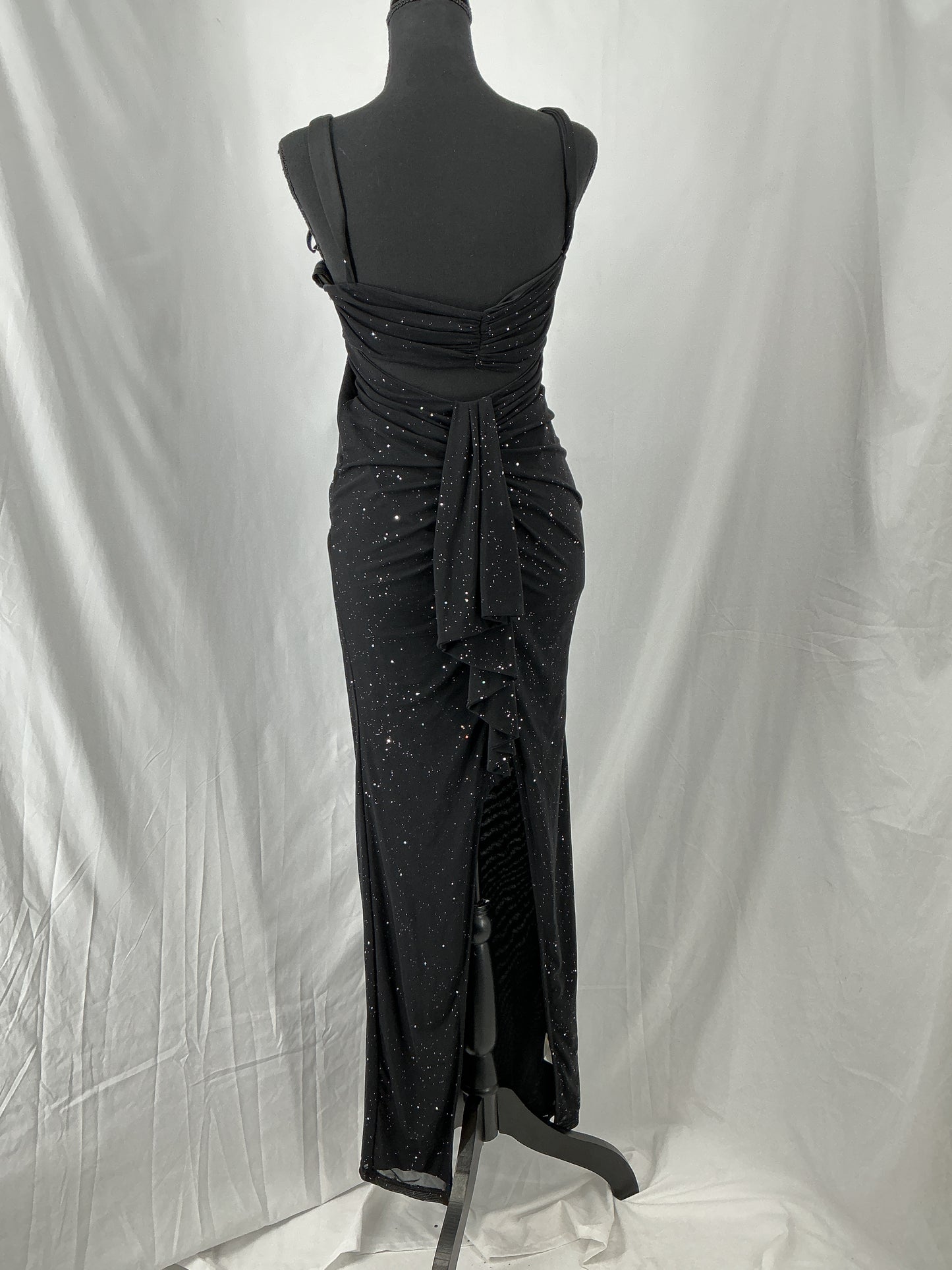Black Long Dress With Glittery Pattern Size S