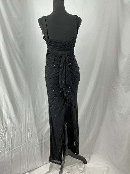 Black Long Dress With Glittery Pattern Size S