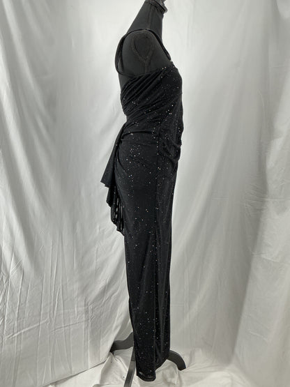 Black Long Dress With Glittery Pattern Size S