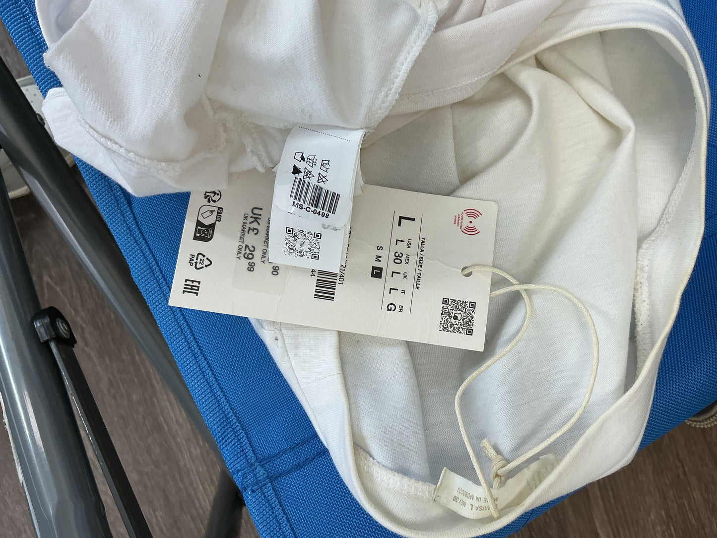 ZARA White T-Shirt Size L