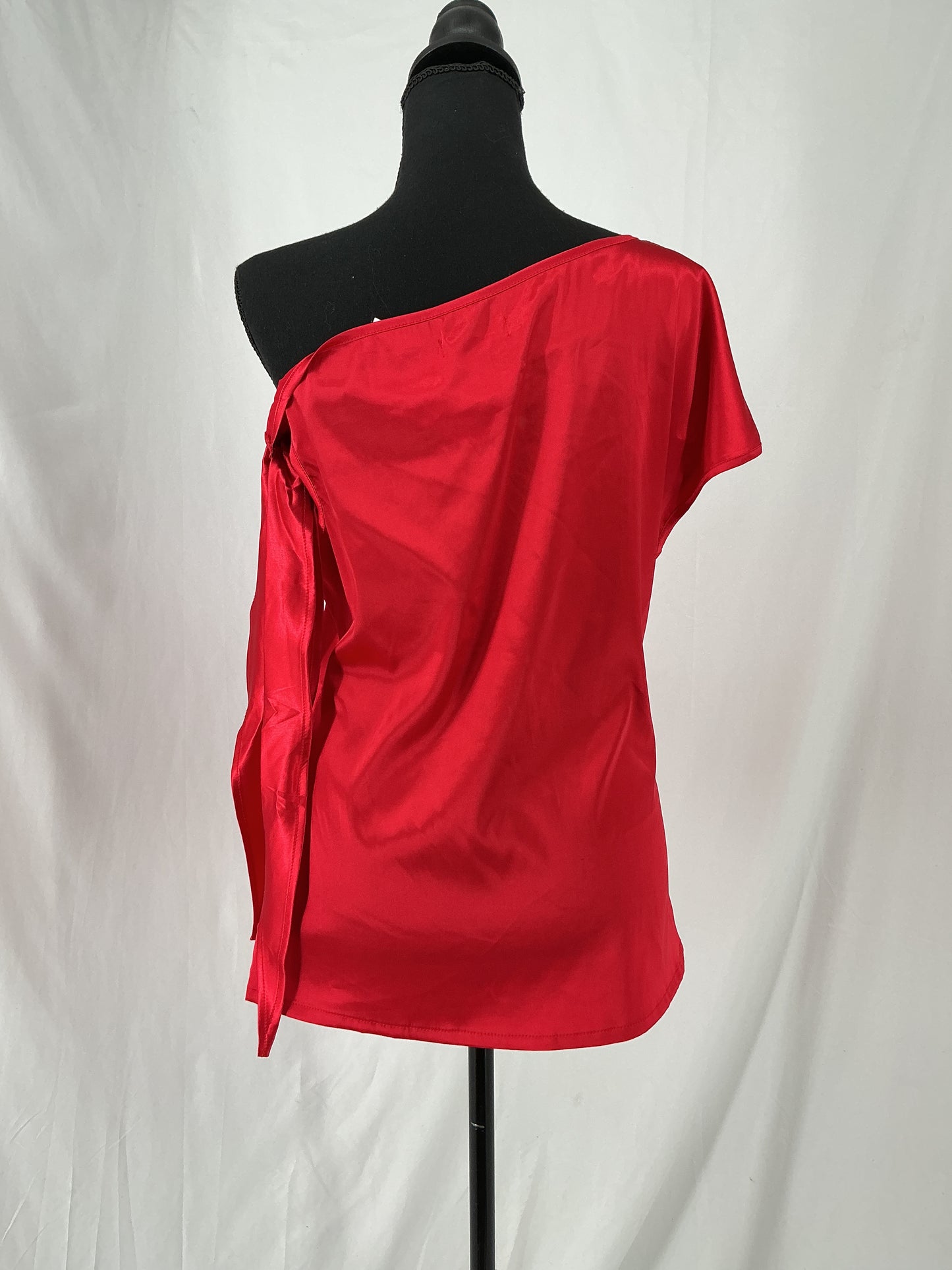 Red One Shoulder Top Size S